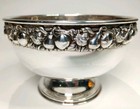 Vintage Silver Plated Decorative Bowl Embossed Fruit Design 6  Portugal Topazio