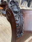 Antique Full Size Sleigh Bed Carved Mahogany American Empire Revival