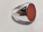Natural Red Carnelian Men s Ring 925 Sterling Silver Handmade Signet Jewelry