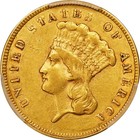 1859  3 Indian Princess Gold Three Dollar Pcgs Xf45 Gold Shield Pre-civil War