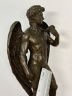 David Winged Bronze Statue Vintage Sculpture Man Marble Decor Figurine Art Sign