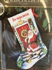 Dimensions Gold Christmas Stocking Kit Welcome Santa Cross Stitch New Sealed