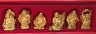 Set Of 6 Golden Feng Shui Laughing Buddha Figures   Statue Luck