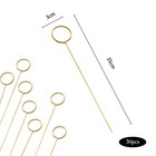 30 Pcs 13 Inch Metal Floral Card Holder Picks For Wedding  party  gold 