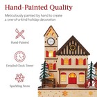 Best Choice Products Pre-lit Wooden Village Winter Mantel Decor 20 Led Lights