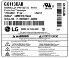Lg Gk113cab Rotary Compressor 12000 Btu 115v R410a