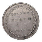 Great Britain 1811 Silver Sixpence Token Non-local D 15 Suspended Fleece