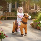 Qaba Ride On Horse For Ages 3-5  29 5 Inch Plush Riding Pony  Dark Brown