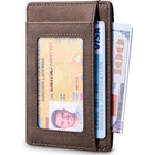 Men s Slim Minimalist Leather Wallet Rfid Blocking Front Pocket Card Holder