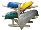 4-place  Free Standing  Cedar Log Kayak And Canoe Rack  Unfinished By Hitch