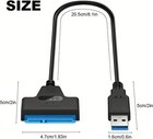 Sata To Usb 3 0 Adapter Cable For 2 5 Inch Hard Drive Hdd ssd Data Black 
