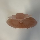 Antique Art Deco Pink Frosted Satin Glass Pyramid Hollywood Perfume Bottle
