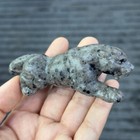 1pc Natural Flame Stone Hand Carved Quartz Crystal Leopard Skull Reiki Healing