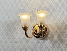Dollhouse Battery Light Double Flower Tulip Wall Sconce 1 12 Scale Miniature