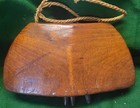 1870s - 1880s Hand-carved  Handmade Wooden Cow Bell With Original Rope For Neck