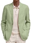 Men s Linen Blazer Slim Fit One Button Casual Summer Sport Coat Suit Jacket
