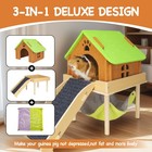 Besnew 3 In 1 Enlarged Guinea Pig Hammock With House   Platform wooden Guinea