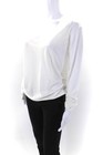 T Alexander Wang Womens Scoop Neck Sheer Panel Long Sleeve Top White Size M