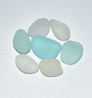 Genuine Sea Glass Pale Blue  White Real Authentic Beach Glass Rare  16-23 Mm 