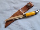 Western Boulder Yellow Handle 8  Fixed Blade Fish Knife W case Unused mint