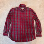 L l  Bean Classic Red Plaid Flannel Button Down Heritage Americana Sz M