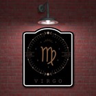 Virgo Zodiac Sign Astrology Horoscope Black Aluminum Composite Sign