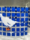 Vintage Carlton Glass Blue Geese   1 L Canister Jar With Lid   1982   Usa
