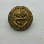 Button Sea Serpent Dragon Latin Phrase Back Mark Vtg Antique Anchor Rope Help