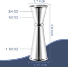 Briout Double Cocktail Jigger  1 Oz 2 Oz  Rolled Edge  Silver