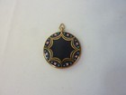 Rare Vintage Powder Compact Volupte Art Deco Floral Black Gold Gilt 2 25 