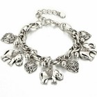 Elegant 925 Sterling Silver Unique New Women Fashion Charms Elephant 9  Bracelet