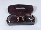 Antique Round Wire Rim Eyeglasses Cable Temples Leimann-coriell Case Vintage