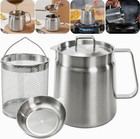 68oz 304 Stainless Steel Deep Fryer Pot With Basket   Strainer  Large Capacity