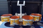 Vintage 1970 s   80 s Slingerland Marching Cutaway Quads W  Case   Carrier Nice 