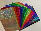 Holographic Crystal Sign Vinyl  Pick Size   Color  Metallic Plastic Holocrystal