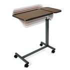 Tilting Overbed Table Adjustable Height Rolling Laptop Desk Mobile Workstation