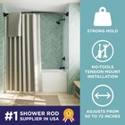 Zenna Home Rustproof Double Curved Shower Curtain Rod  50-72  Tension Mount