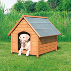 Trixie Outdoor Dog House Solid Pine Peaked Roof Adjustable Legs X-large Brown