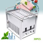 30pcs Mold Cup Ice Cream Stainless Steel Molds Pop Lolly  Stick Holder