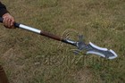 Custom Handmade Carbon Steel Boar Hunting Spear With Leather Sheath