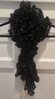 Antique Victorian Black Collar Neck Ruff Ruffled Pleated Handmade