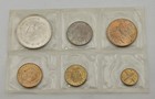 Gem Bu 1967 Mexico 6 Coin Uncirculated Set In Cellophane With Silver Peso Toned