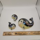 Vintage 1950s 60 s Norcrest Whale Family Iridescent Wall Plaques Vintage Mcm