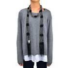 12 Pcs Wholesale Women Crocheted Bling Shine Bead Colorful Knitted Scarf Belt