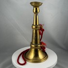 Reproduction Fireman s Brass Parade Trumpet Bugle Fire Dept Emblem 8 5  Replica