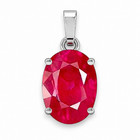 Certified 7 25 Ct Ruby Pendant Gemstone Silver Plated Men Women Gift