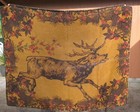 Antique Victorian Mohair  Horsehair Sleigh Carriage Lap Blanket Elk   Berries