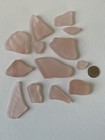 Pale Pink Depression Tumbled Sea Glass 13 Pieces Frosted Chunky Lot