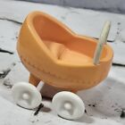 Vtg Little Tikes Dollhouse Pink White Infant Baby Buggy Carriage Stroller Pram