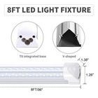 T8 8ft 120w Led Tube Light Bulbs 72w Linkable 8foot Led Shop Light Fixture 6000k